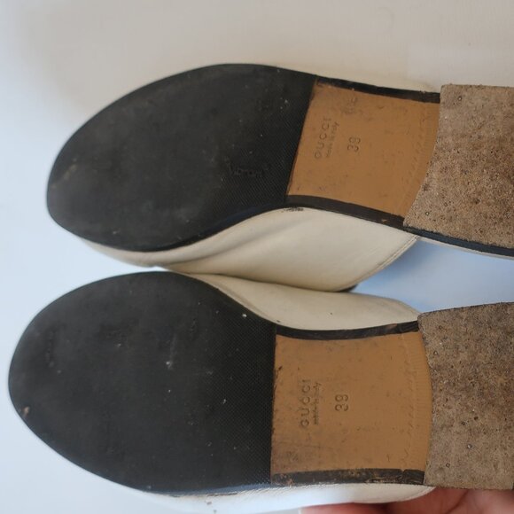 Womens Gucci Princetown White Horsebit Leather Slip-On Mules 39 US/9 - Picture 9 of 16